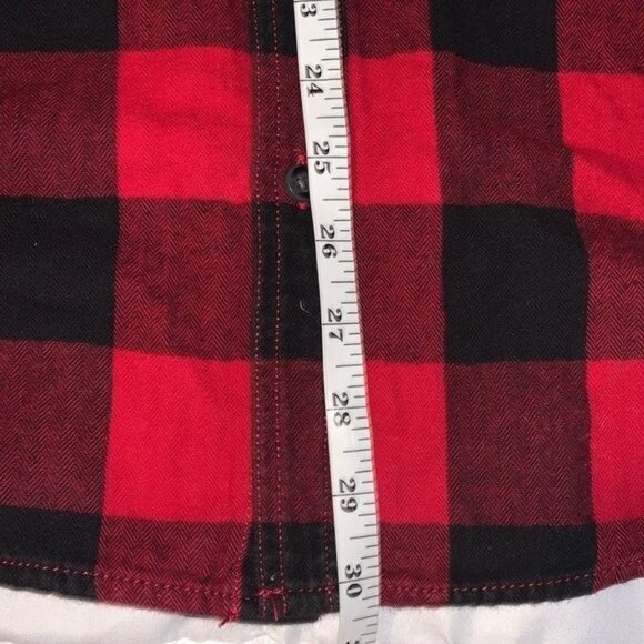 George Red & Black Buffalo Check Flannel Shirt L 42-44 Long Sleeve Button-Down 1 - Picture 7 of 8